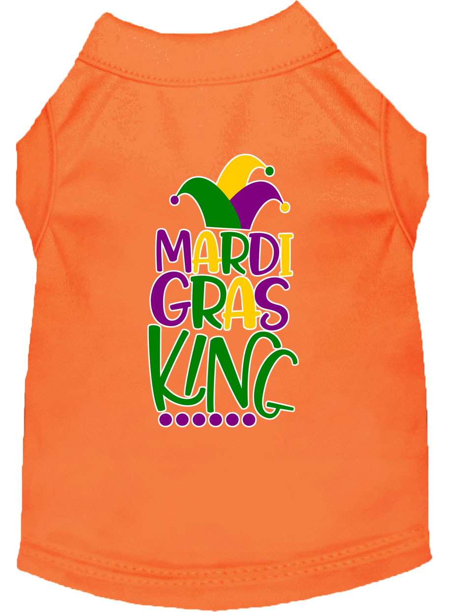Mardi Gras King Screen Print Mardi Gras Dog Shirt Orange XL